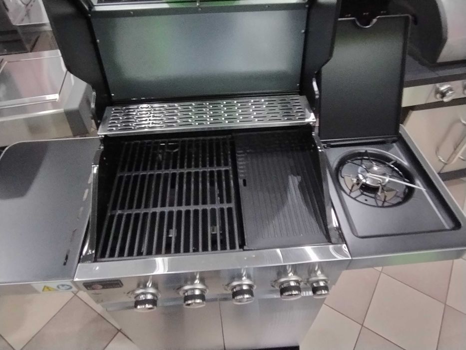 GRILL GAZOWY żeliwny ruszt EL FUEGO Sunset Beach Z SZYBĄ I PŁYTĄ !!!