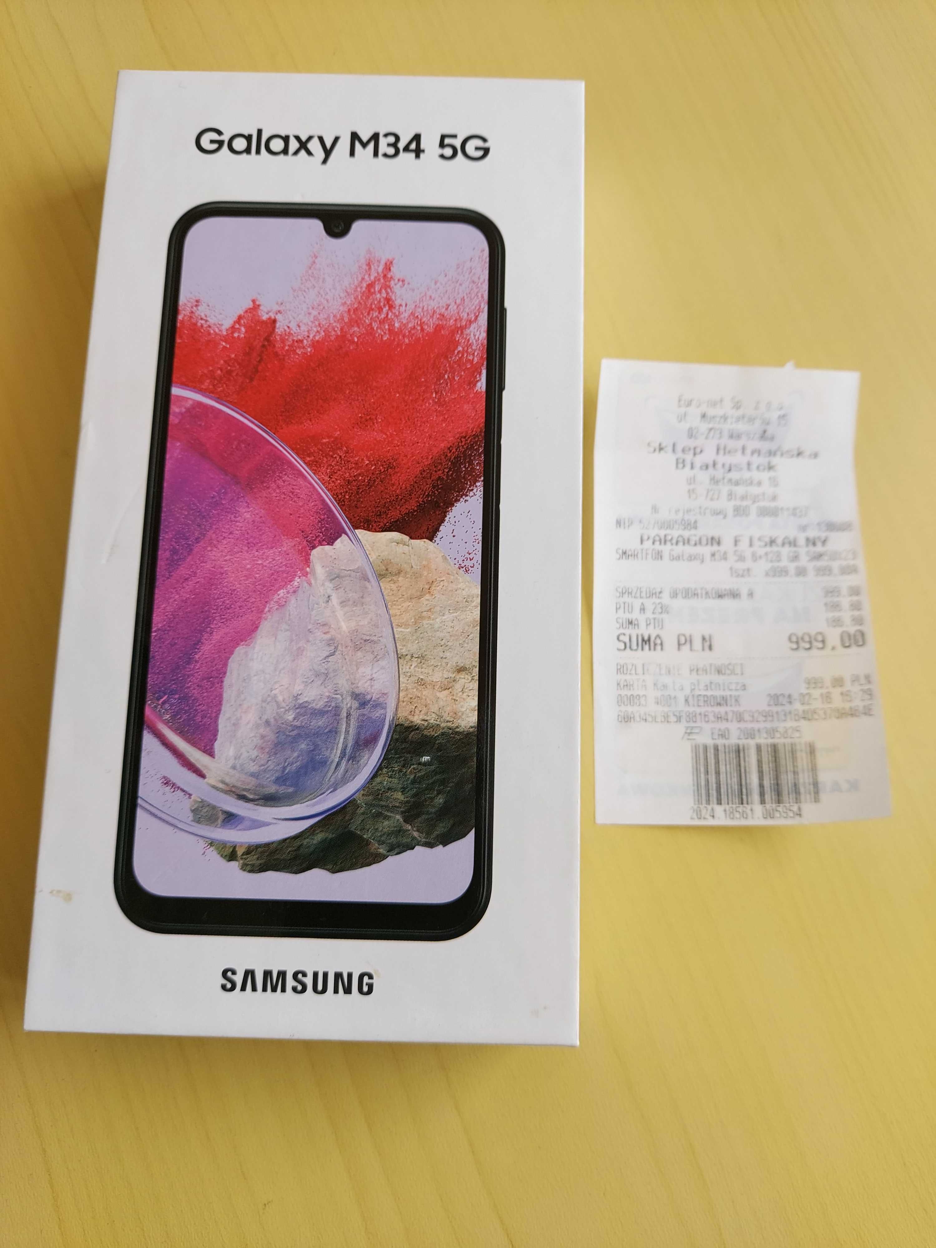 Telefon Samsung Galaxy M34 5G 6/128GB bez rat gw.16.02.26 kpl