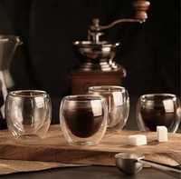 Скляні кавові кружки стакани з подвійним дном скляна чашка