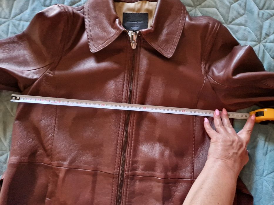 Massimo dutti кожаный тренч плащ