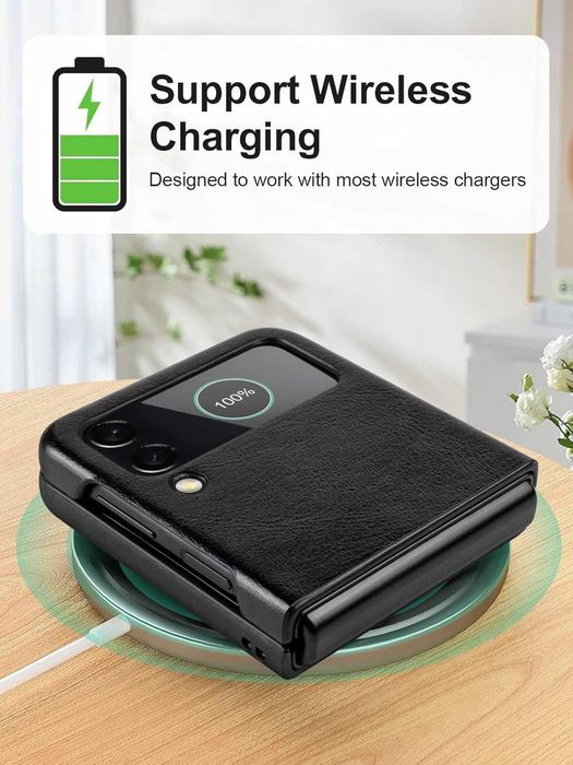 OCASE etui skórzane do Samsung Galaxy Z Flip 4 5G czarne