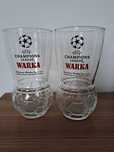 2x szklanka piłka Warka Champions League pokal kufel szklanka do piwa