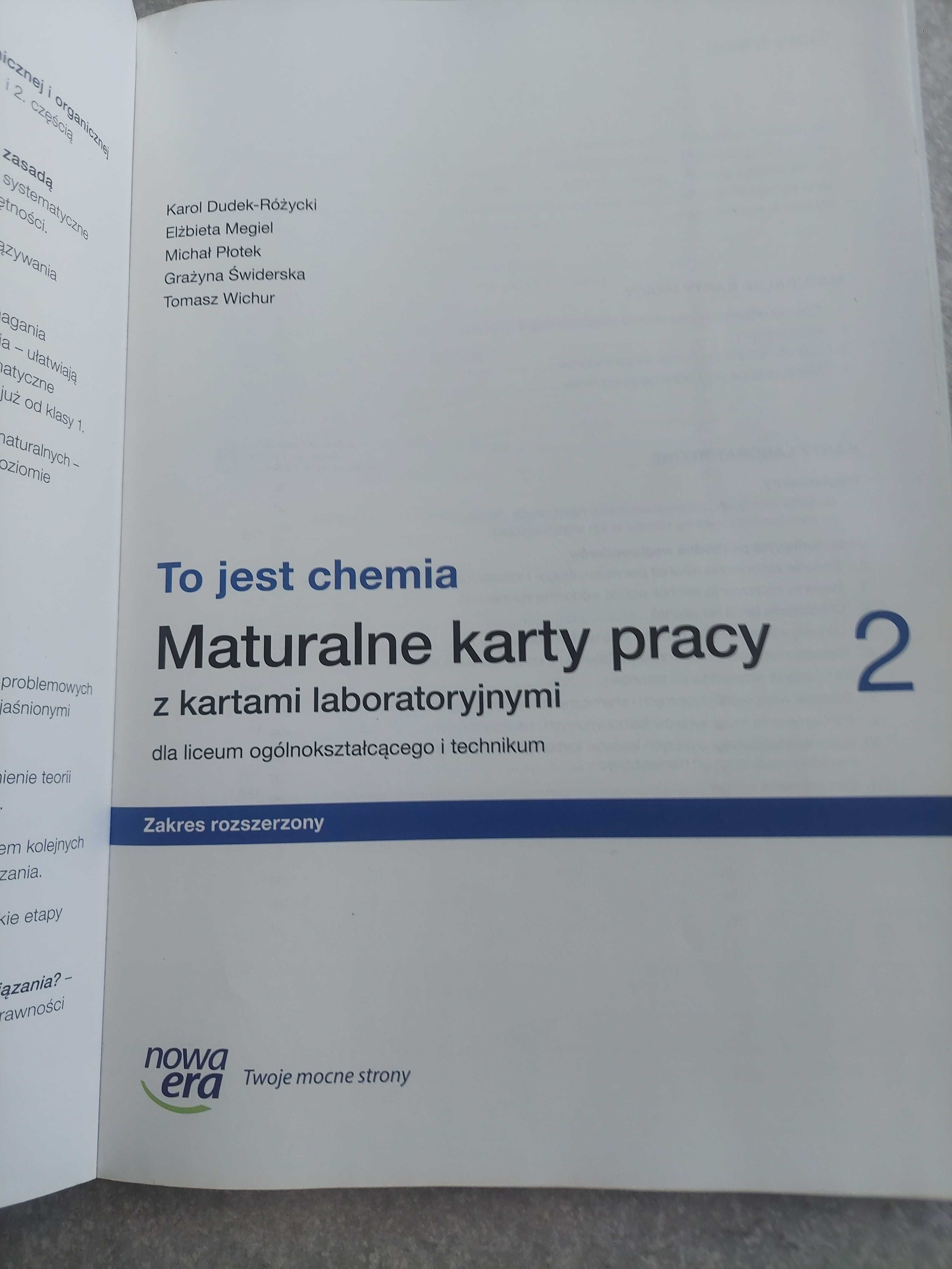 To jest chemia 2, Maturalne karty pracy, zakres rozszerzony
