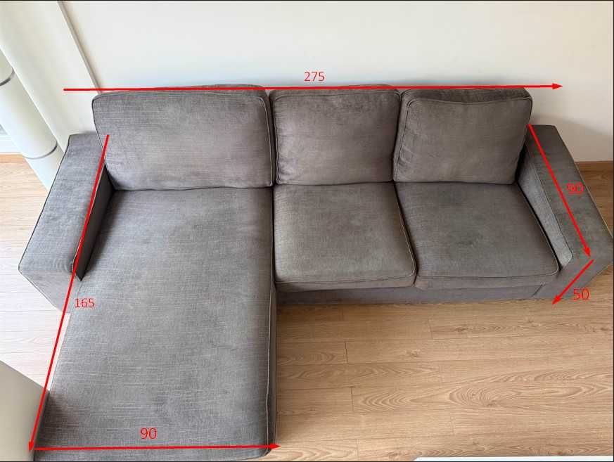 Sofá IKEA Chaise Longue Cinza