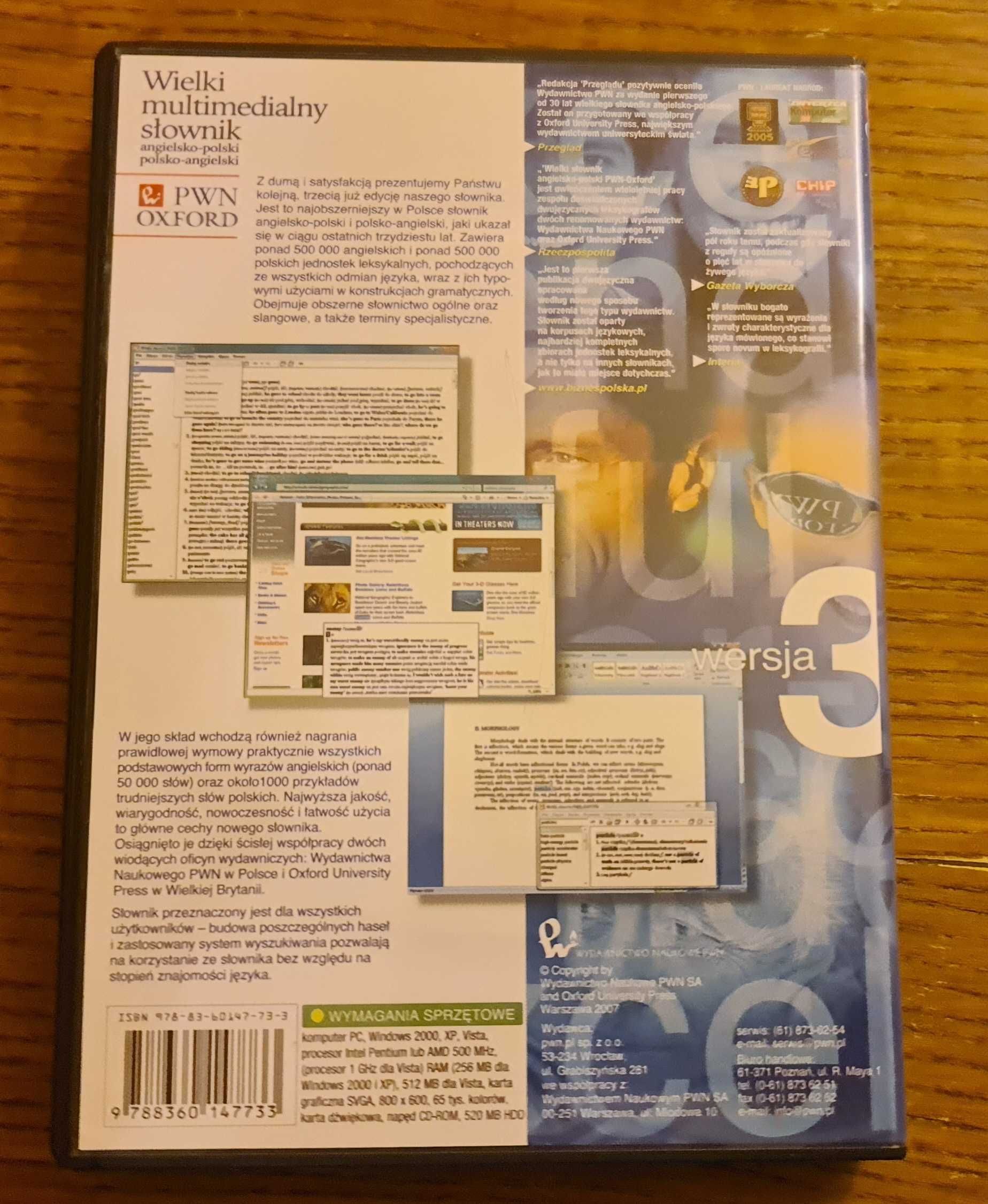 Wielki multimedialny słownik polsko-angielski PWN OXFORD wersja 3.0 CD