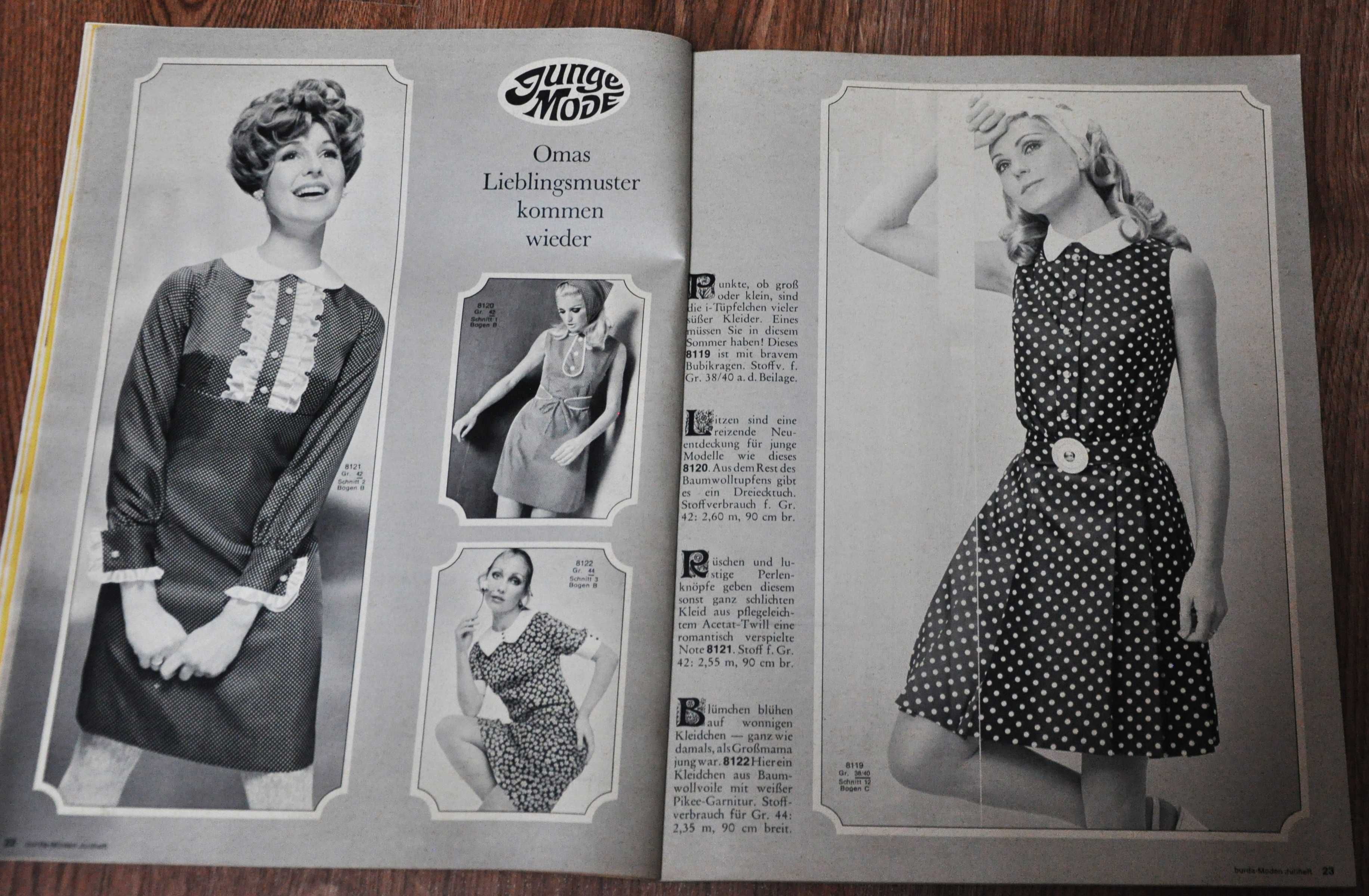 Burda lipiec 1969 z wykrojami PRL RETRO vinatge !!