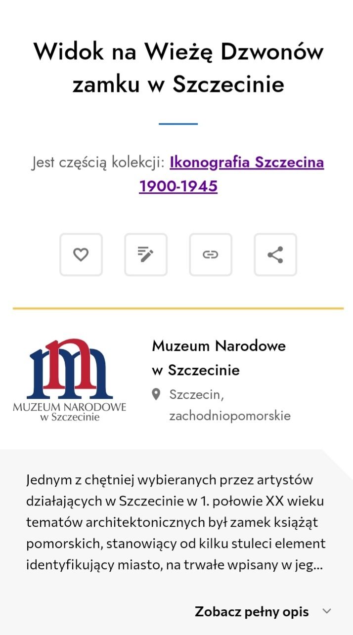 Ponad 100 letnia grafika  Wieża  Dzwonów  Szczecin