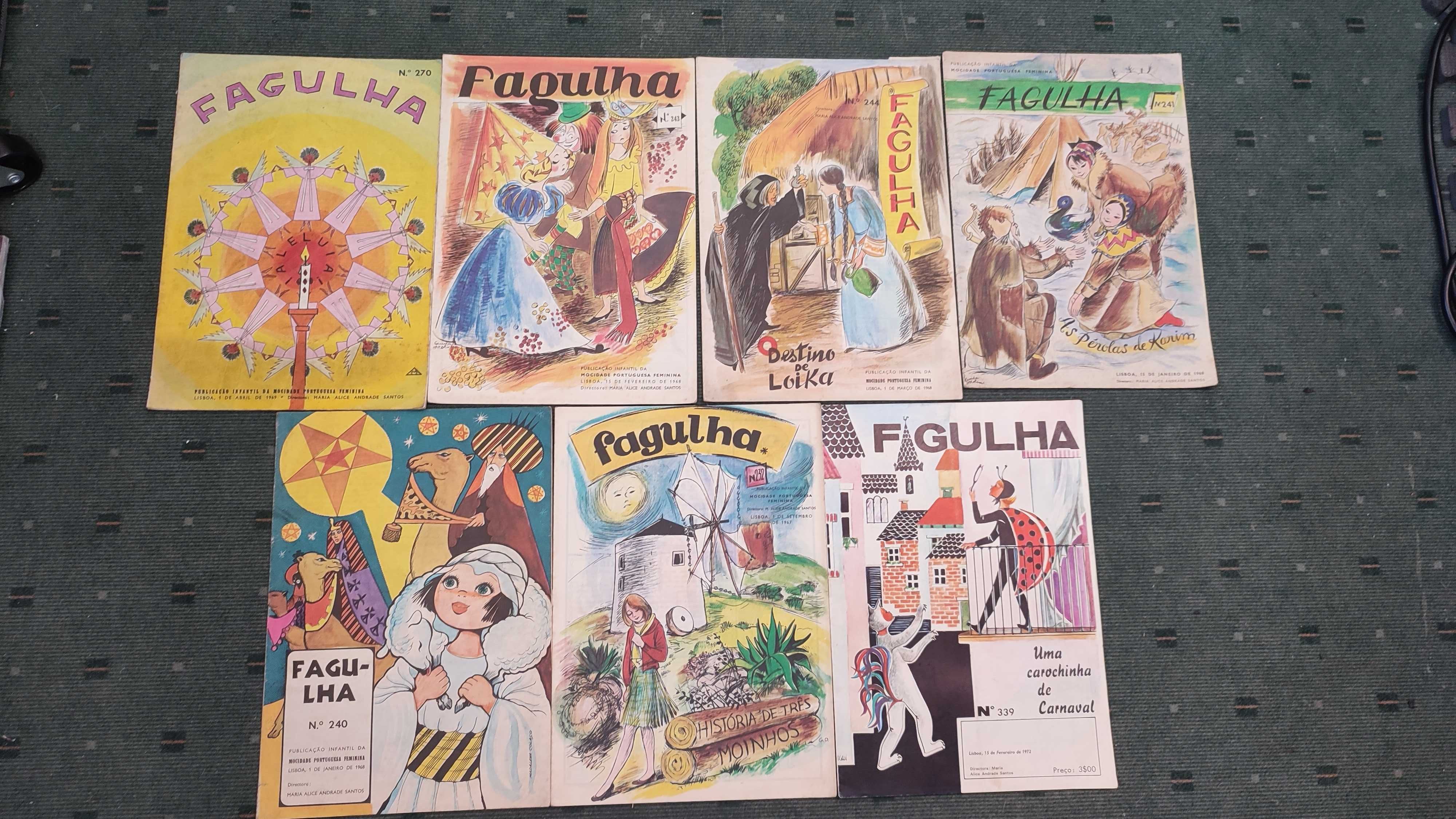 Lote 17 revistas infantis antigas Fagulha-Mocidade Portuguesa Feminina
