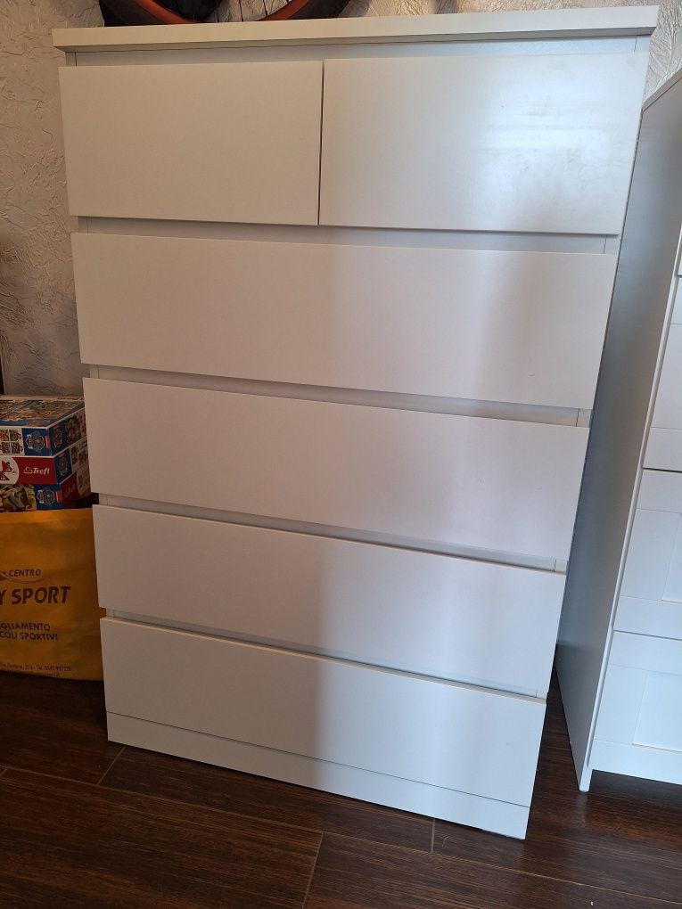 Rezerwacja: Biała Komoda malm ikea 6 szuflad