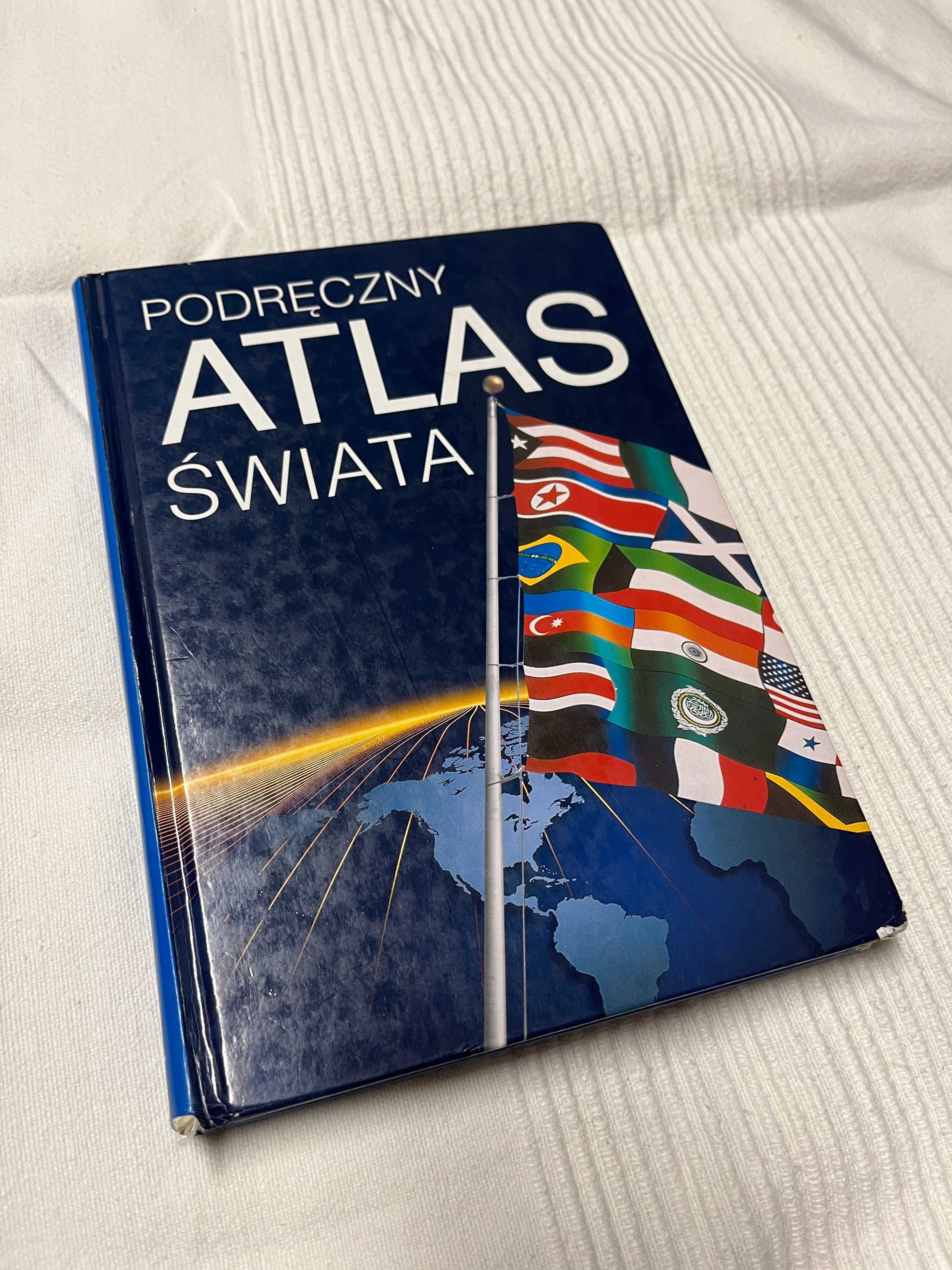 Podręczny Atlas Świata geografia Świat Książki mapy szkoła edukacja