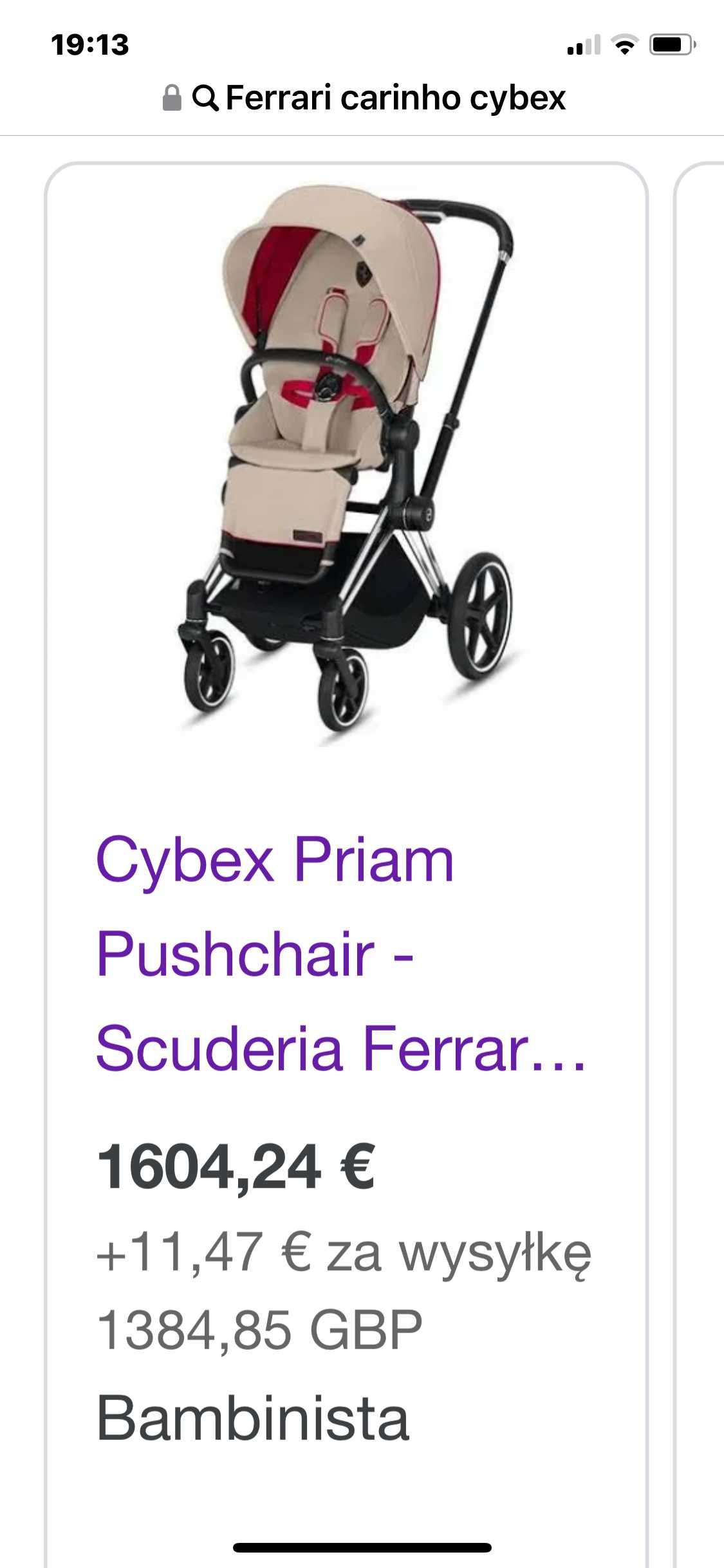 Cybex Priam Ferrari com saco