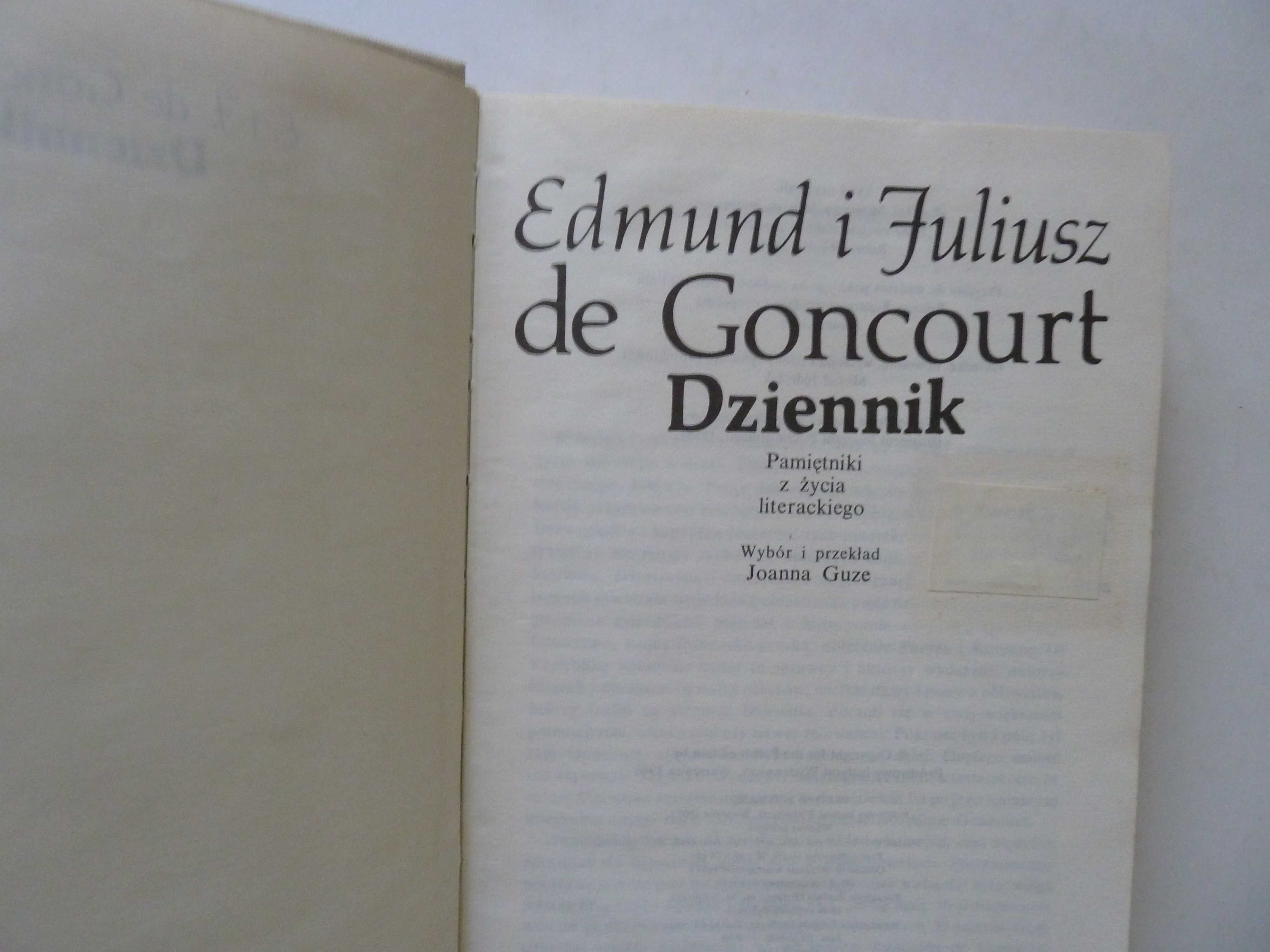 Dziennik  Edmund i Juliusz de Goncourt