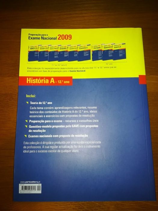 Livro de preparação para o Exame Nacional 2009 História A 12ºAno