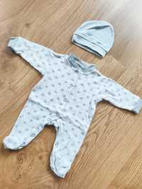 Pajacyk śpiochy piżama+ czapeczka niemowlęca 52-58