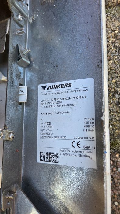Kocioł gazowy dwufunkcyjny Junkers 23.6 kW. SPRAWNY