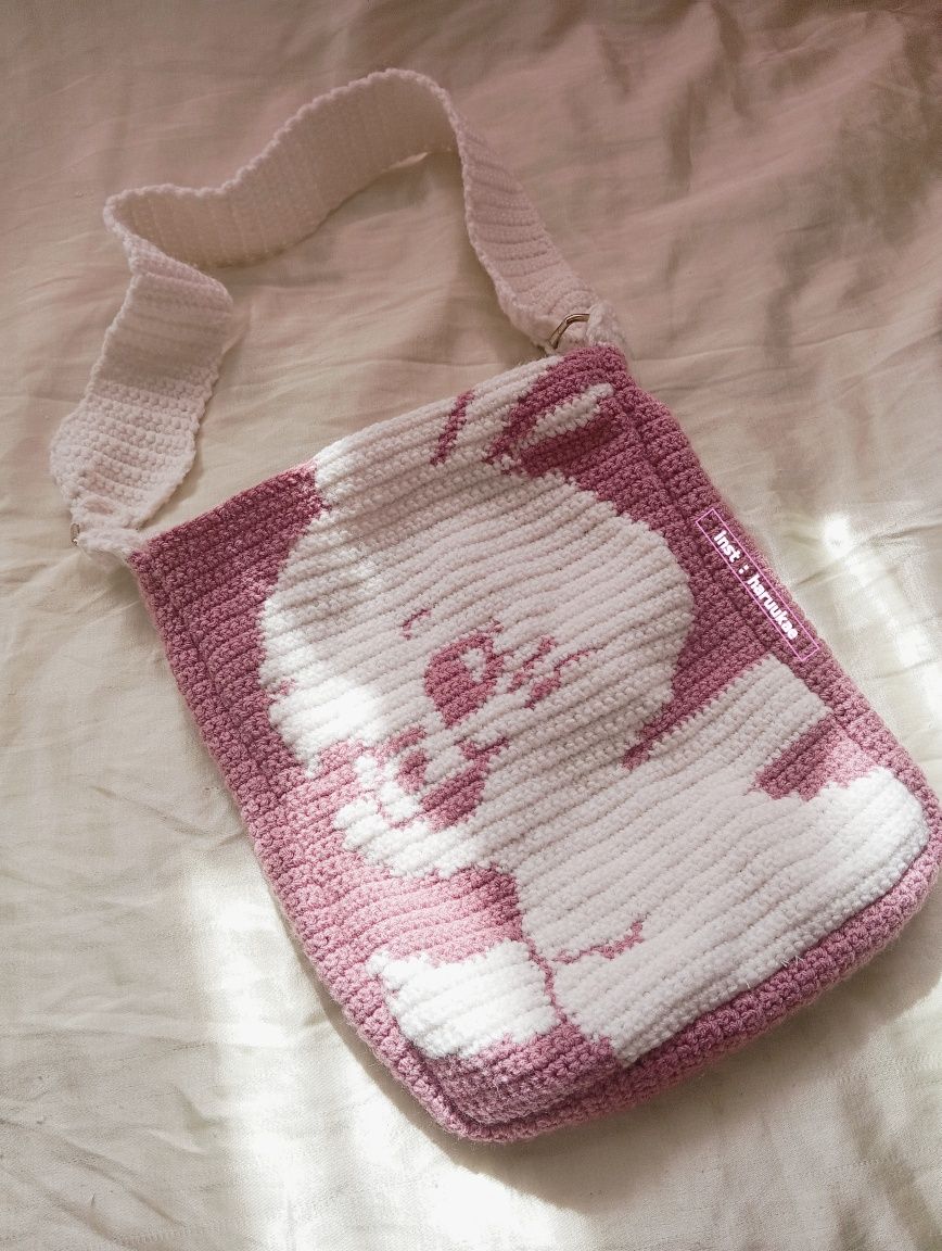сумка в'язана кпоп, NewJeans, bunny bag