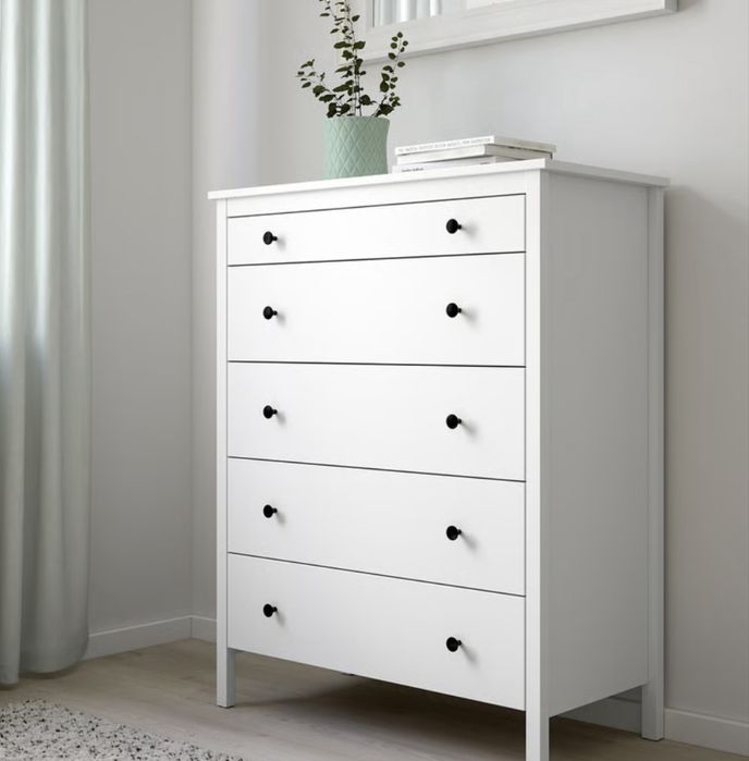 Cómoda Branca com 5 gavetas- 90x114 cm