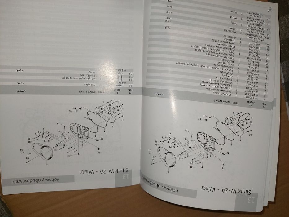 Instrukcja obsługi katalog czesci rama silnik s32 s34 shl m11