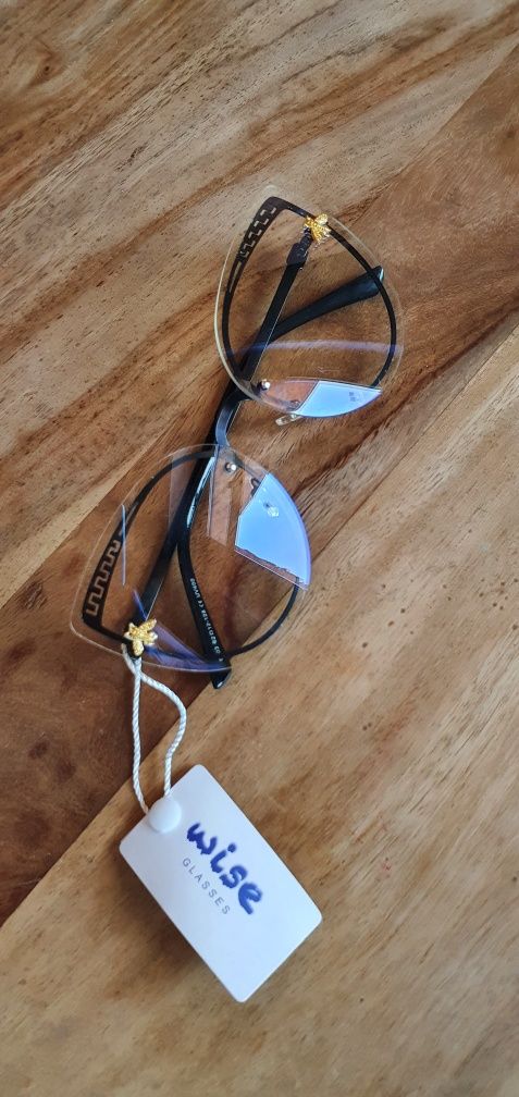 Przezroczyste okulary muchy zerówki premium damskie