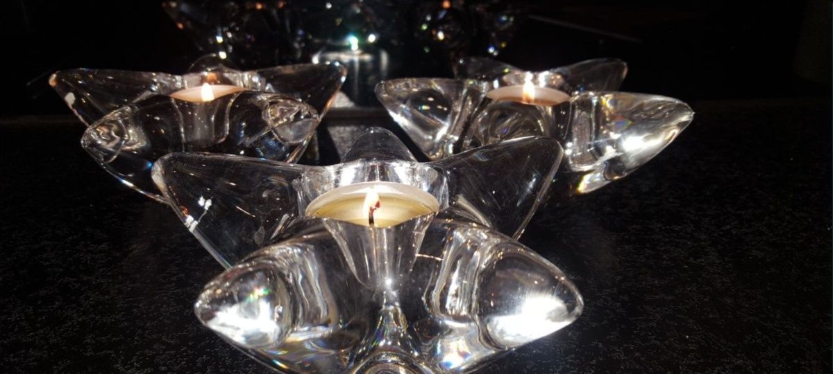 Orrefors kryształ  3 świeczniki