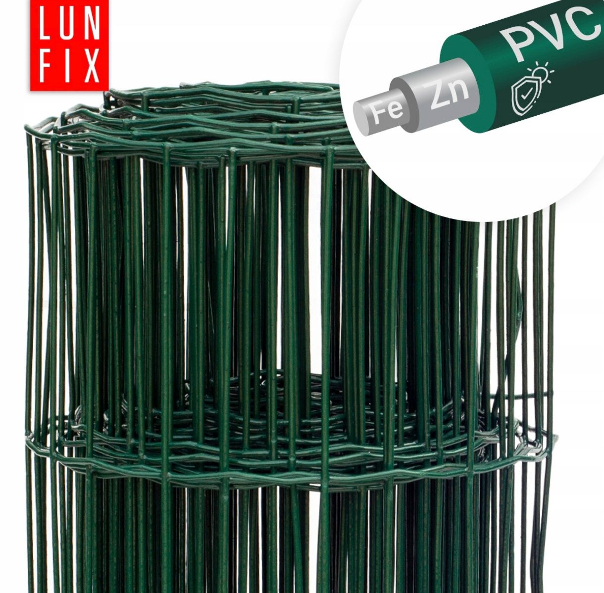 Siatka zgrzewana 100x100 ocyn+PCV ziel, 20m, h1.5