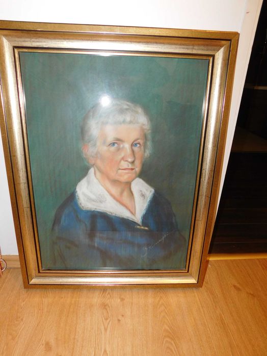 Piękny duży obraz Portret Damy Józefa Karczewskiego