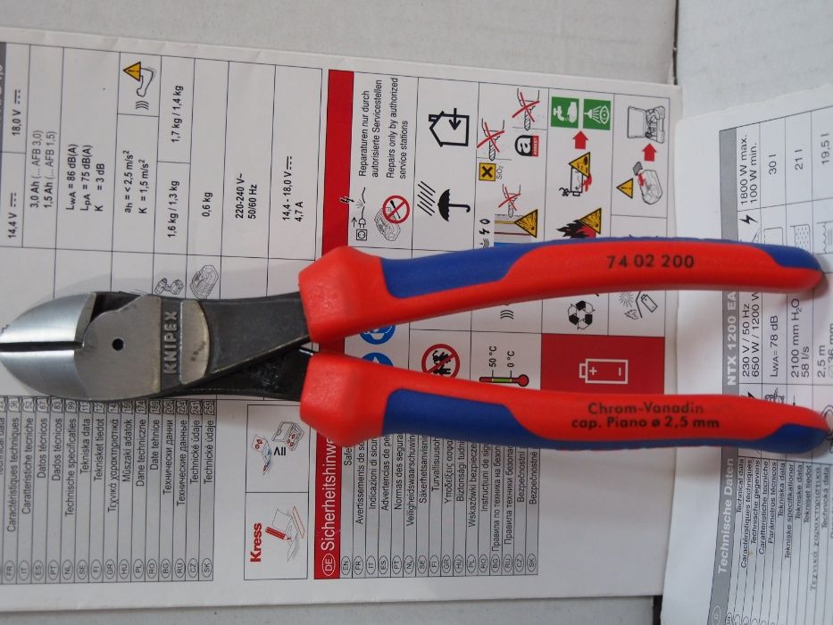 KNIPEX obcegi szczypce boczne 74.02.200 szczypce