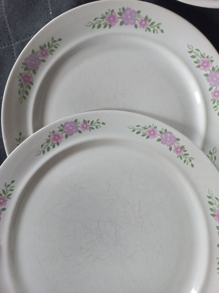 Serwis komplet obiadowy zestaw 12 talerzy porcelit pruszków prl
