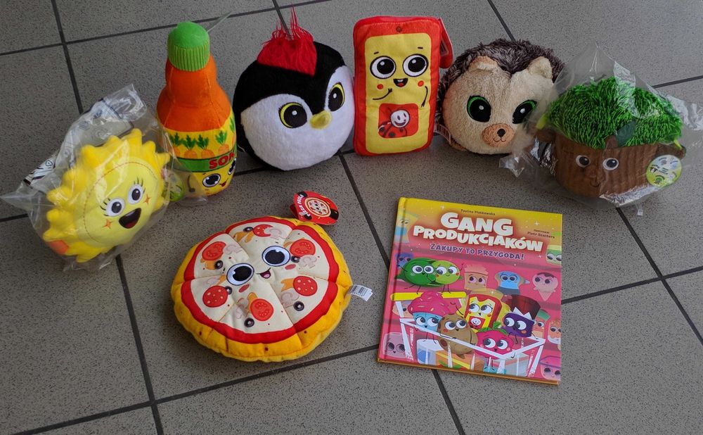 Biedroniaki - Maskotki Sok/Apka/Słoneczko/Jeż/Dzięcioł/Drzewo/Pizza