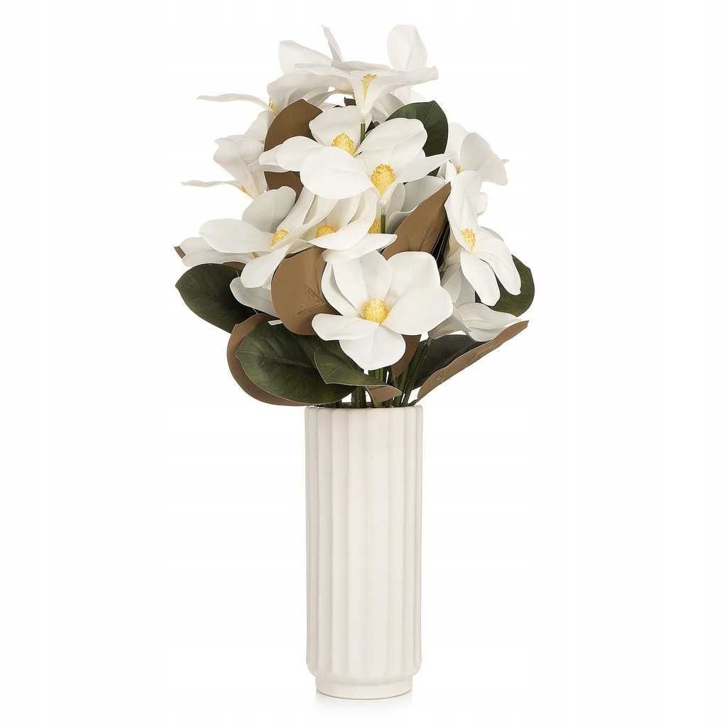 Bukiet sztucznych białych kwiatów dekoracja 60 cm