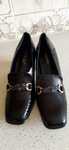 Lordsy loafersy półbuty damskie czółenka czarne eleganckie vintage 40
