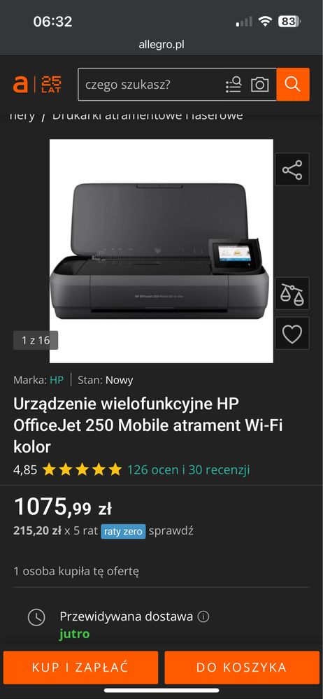 Urzadzenie wielofunkcyjne hp office jet 252