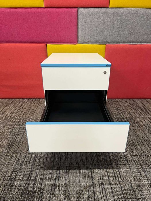 Kontenerek podbiurkowy Maro białe pomocniki biurowe 53x43x60