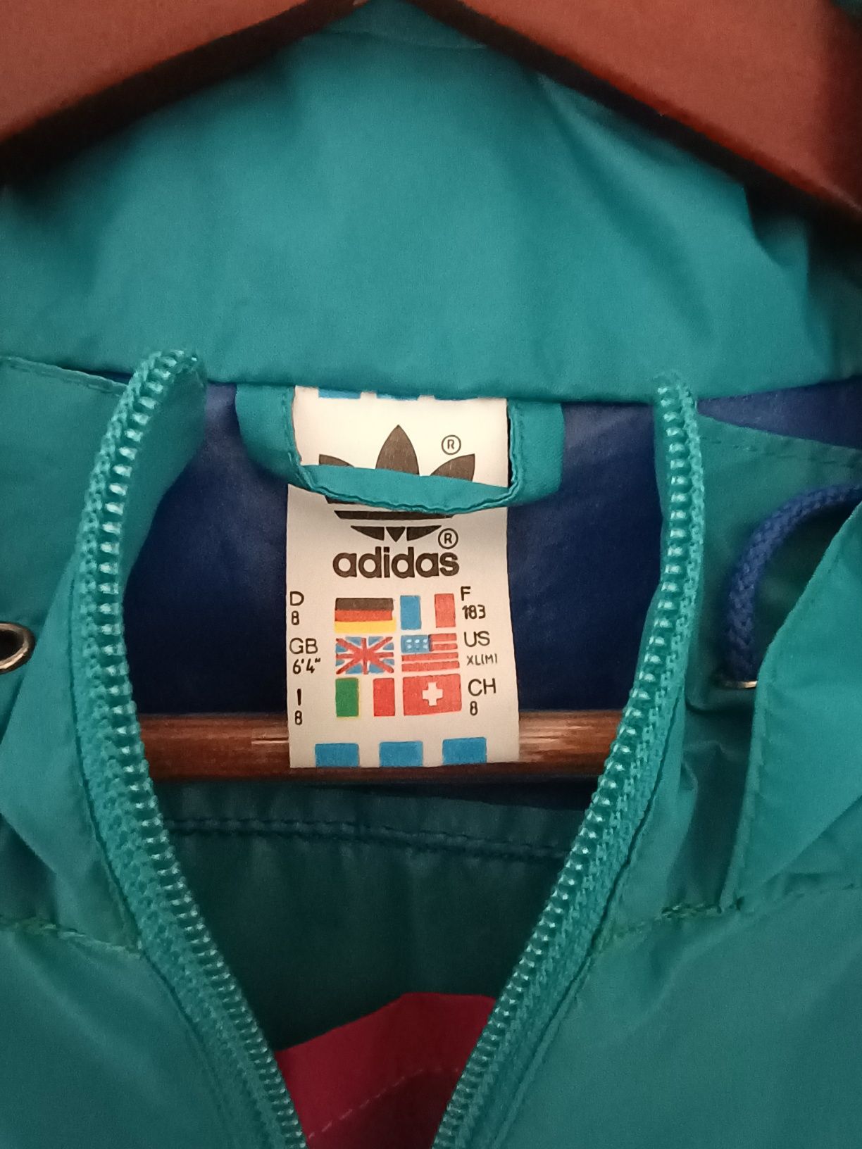 vintage adidas kurtka lata 90te, kurtka przeciwdeszczowa XL