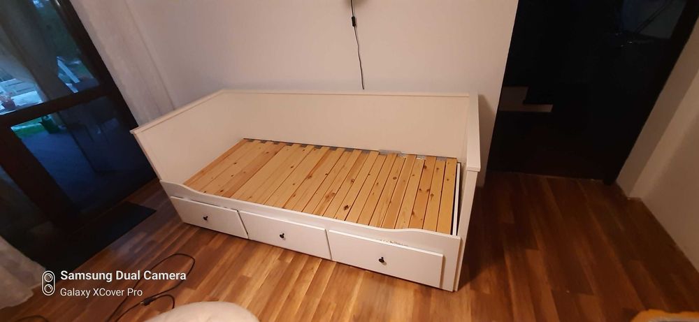 IKEA HEMNES Łóżko rozkładane z 3 szufladami 80x200