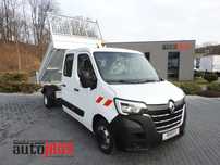 Renault MASTER  WYWROTKA PODWÓJNA KABINA DOKA 6 MIEJSC TEMPOMAT LEDY BLIŹNIACZE KOŁA KLIMATYZACJA 130KM [ 572732 ]  stan bardzo dobry, nie wymaga nakładów finansowych dostępny od ręki