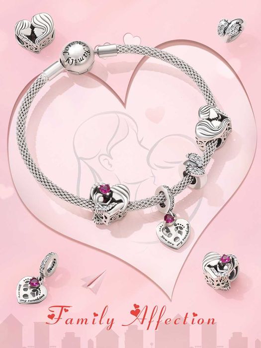 Manufaktura Łącka Zawieszka charms serce anioł, srebro 925, gratisy