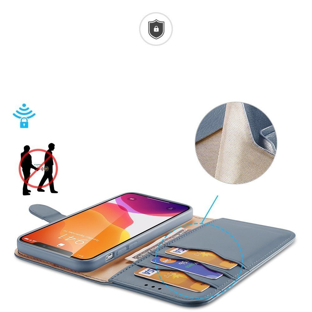 Etui Hivo Dux Ducis Skórzane Z Klapką Do Iphone 11 Pro Max Niebieski