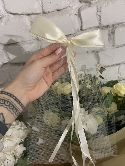 Weselne Kokardy na klamki auta 4 szt