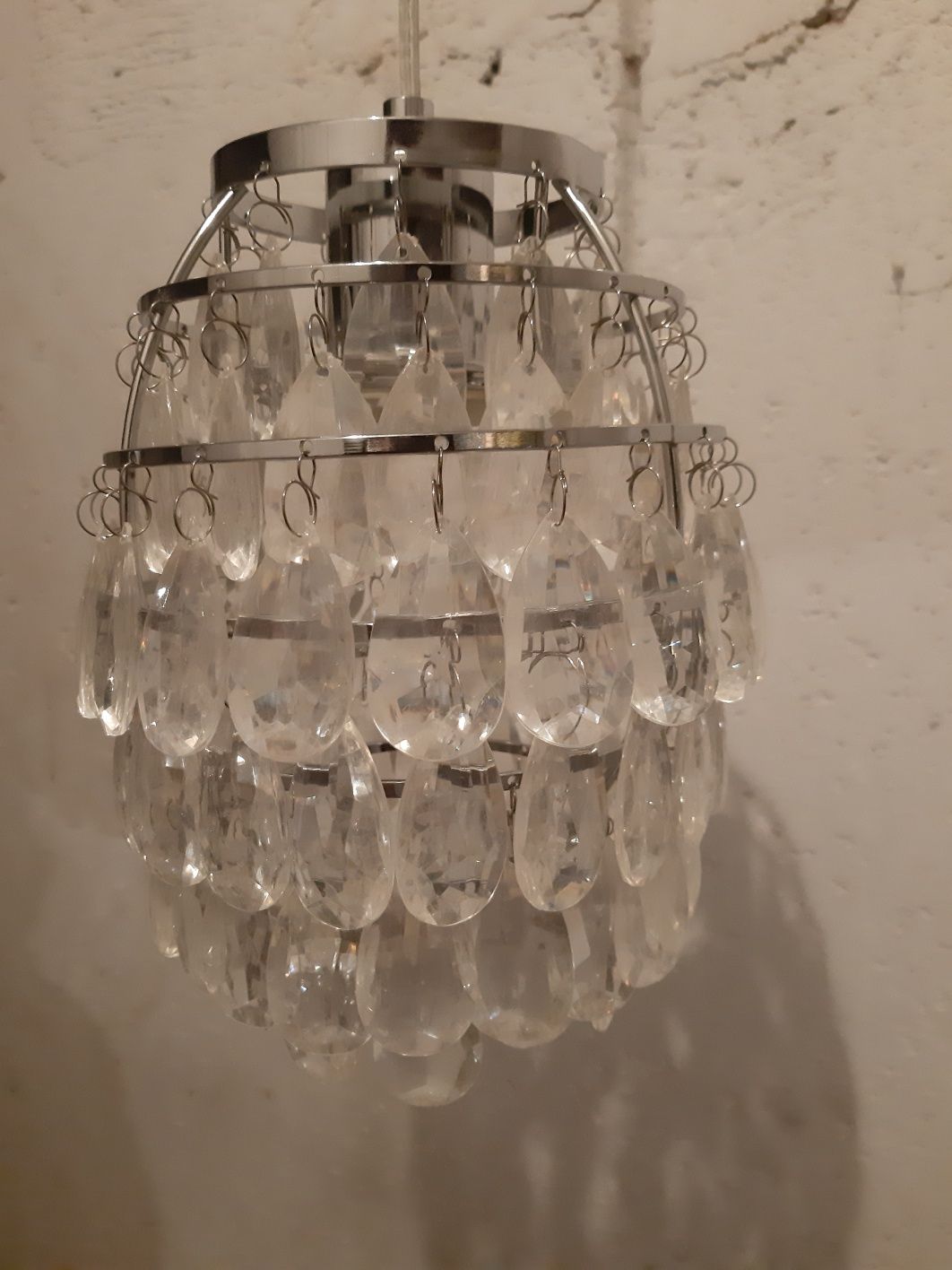 Lampa wisząca,  żyrandol, kryształki akrylowe