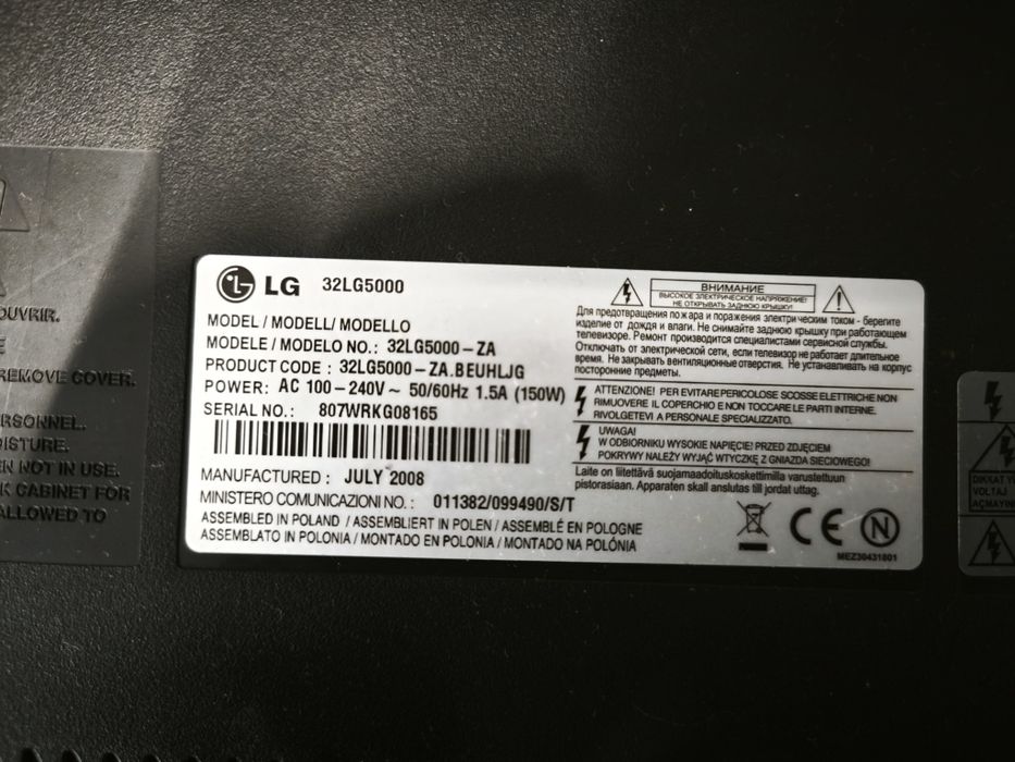 TV LG 32LG5000 pecas