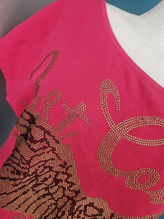 Tunika bluzka róż orzeł cyrkonie l napis hit butik