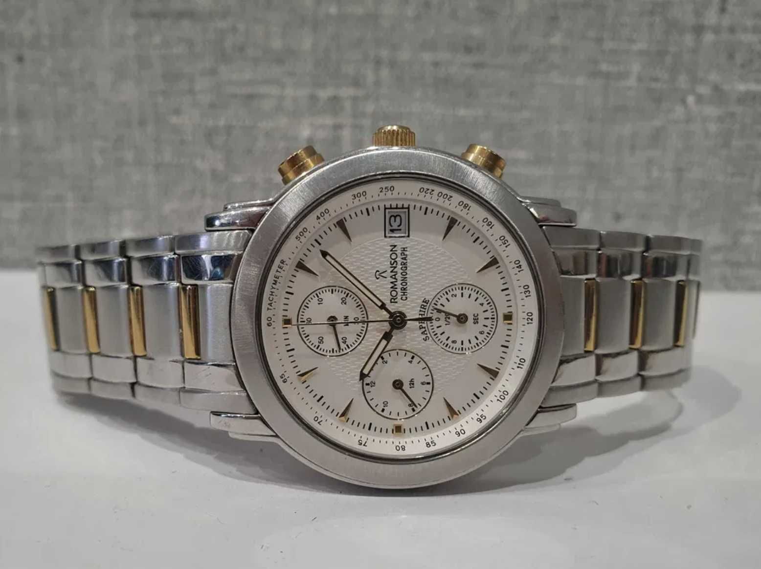 Чоловічий годиник Orient Chronograph 100m 41mm Alarm та Romanson