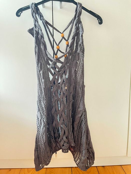 Bluzka top na ramiączkach szydełkowana szydełko hippie Hollister