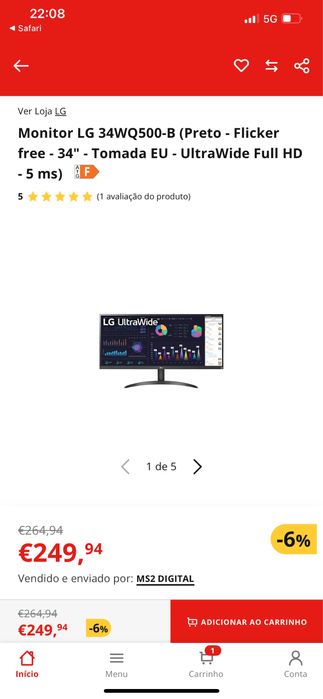 Monitor LG 34WQ500-B