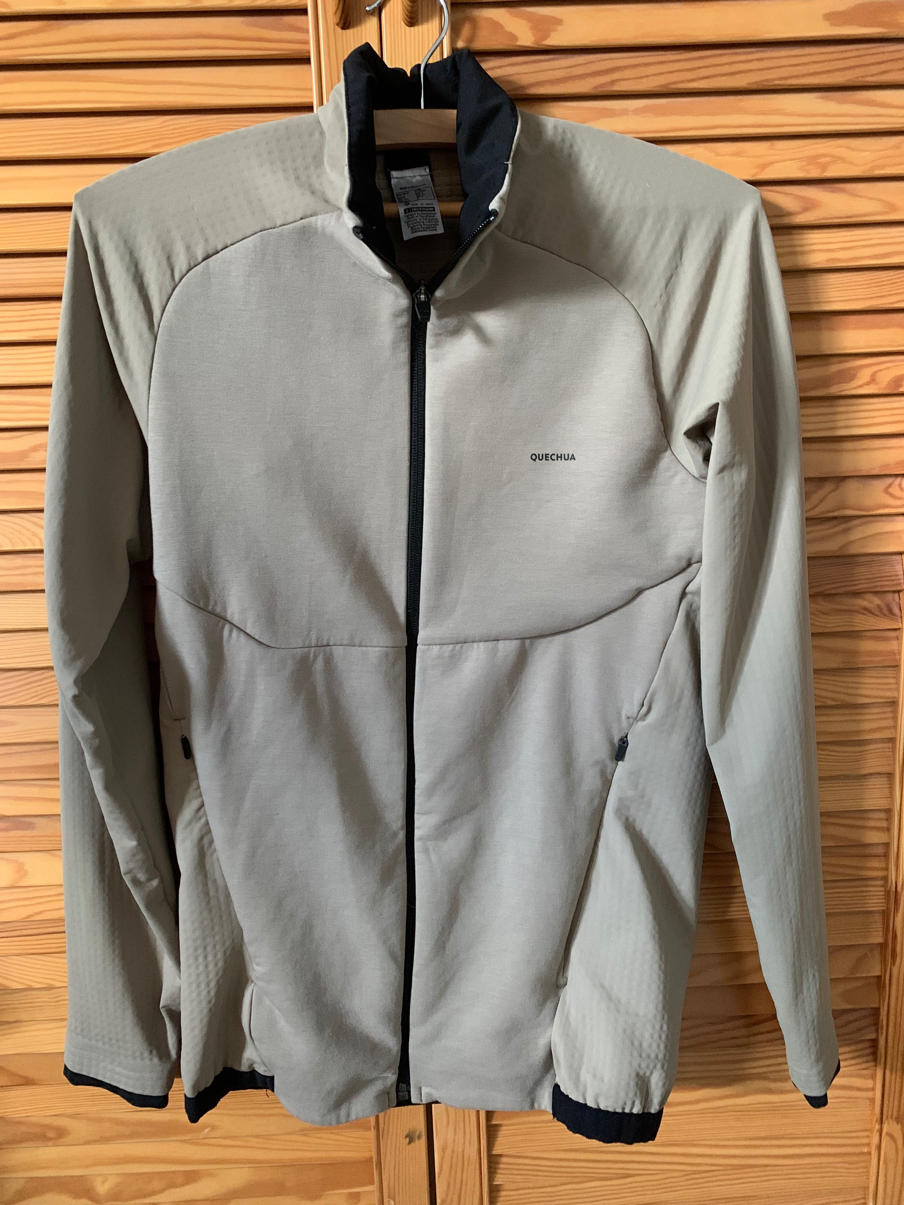 Beżowa rozpinana bluza sportowa na zamek Quechua unisex