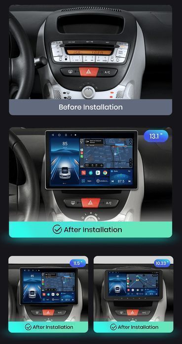 Radio Android X7 MAX 2GB do Peugeot 107, Aygo, C1 - 2GB, 32GB