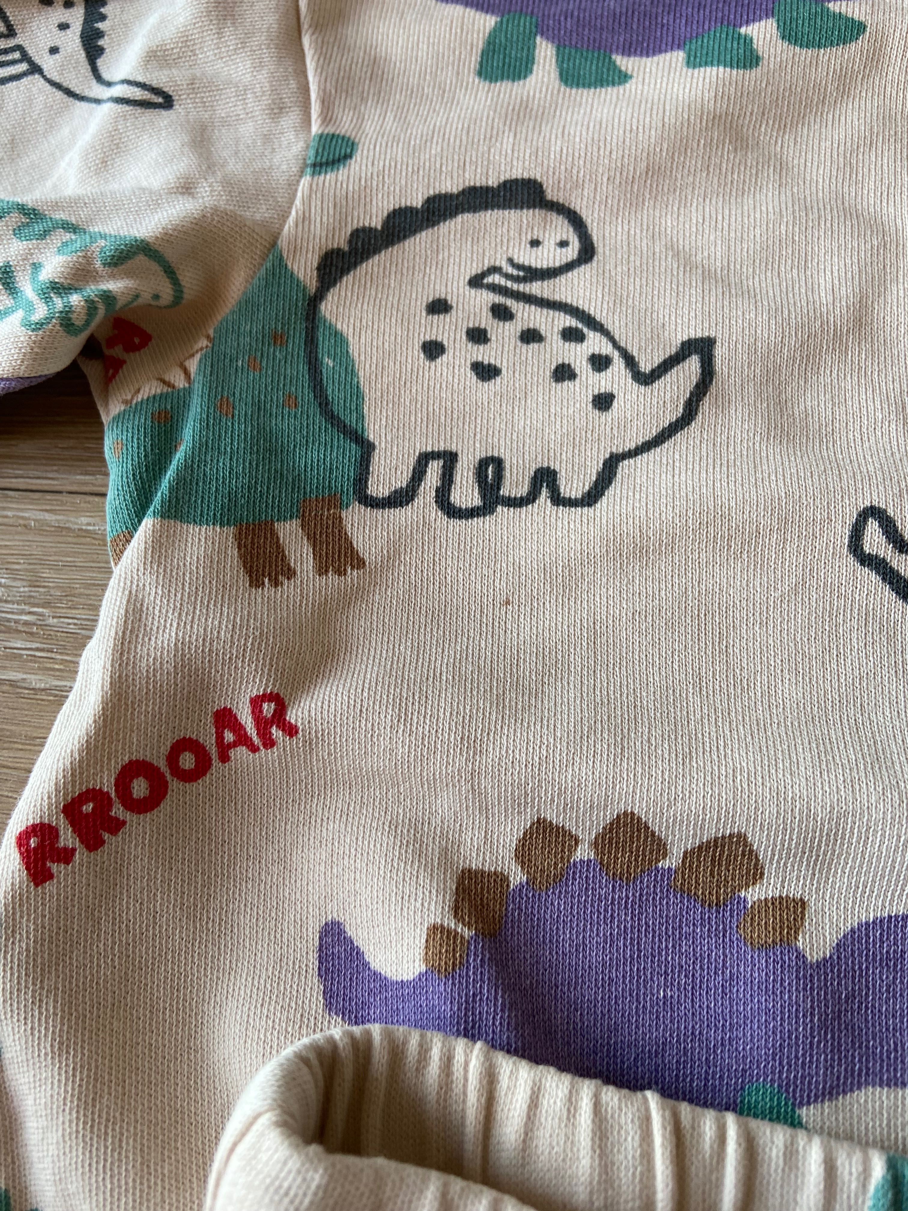 Komplet chłopięcy H&M dinozaury 92 bluza spodnie jogger