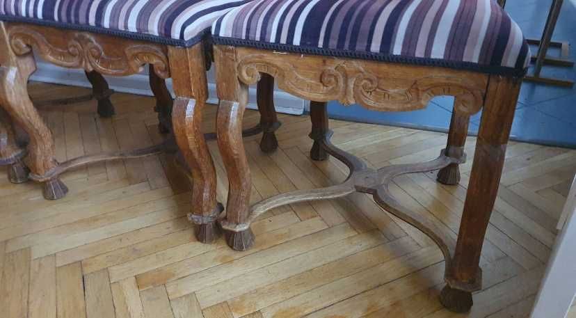 Krzesła komplet 6 drewniane drewno antyk po renowacji