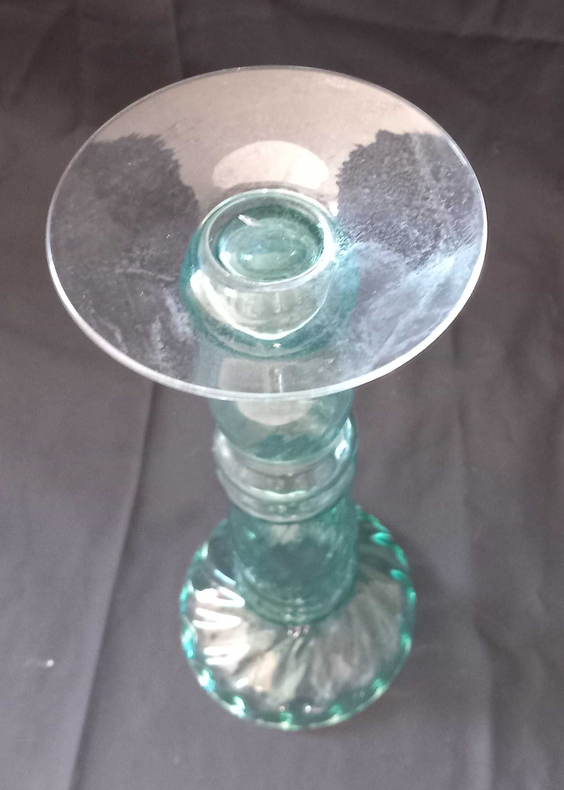 Castiçal Vaso Vintage Vidro verde